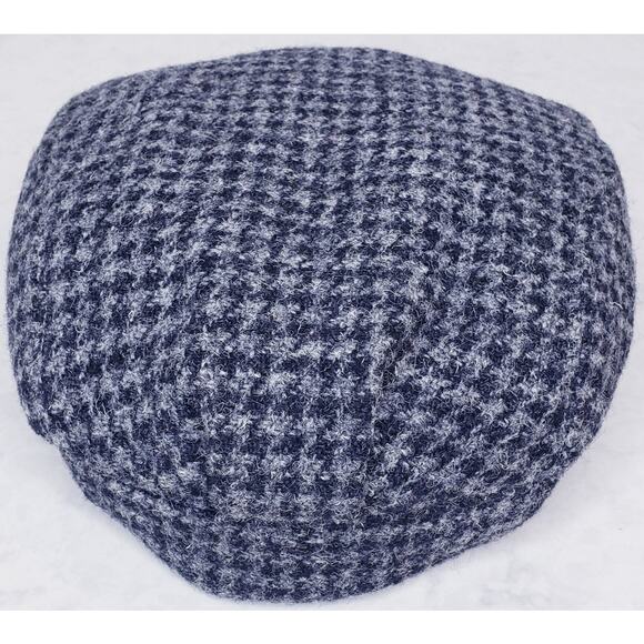 Vtg L.L. BEAN Harris Tweed Houndstooth Wool Newsboy Driving Cap Gore-Tex *Flaws* - Picture 2 of 13